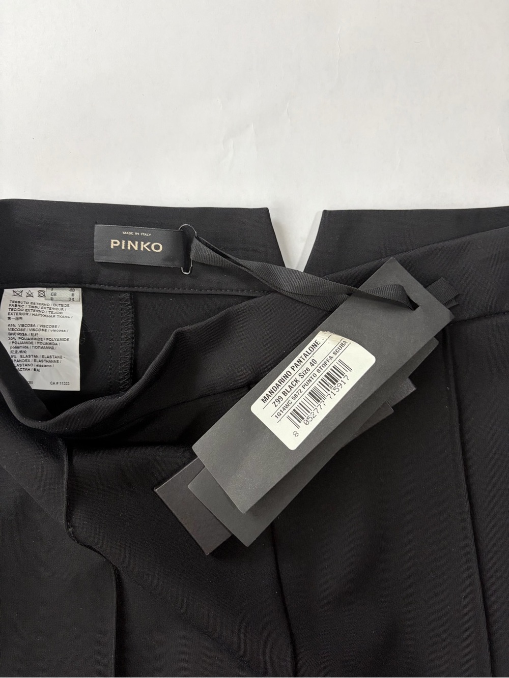Pinko Mandarino Pantalone Black Scuba Pants-size 4 - Picture 9 of 14